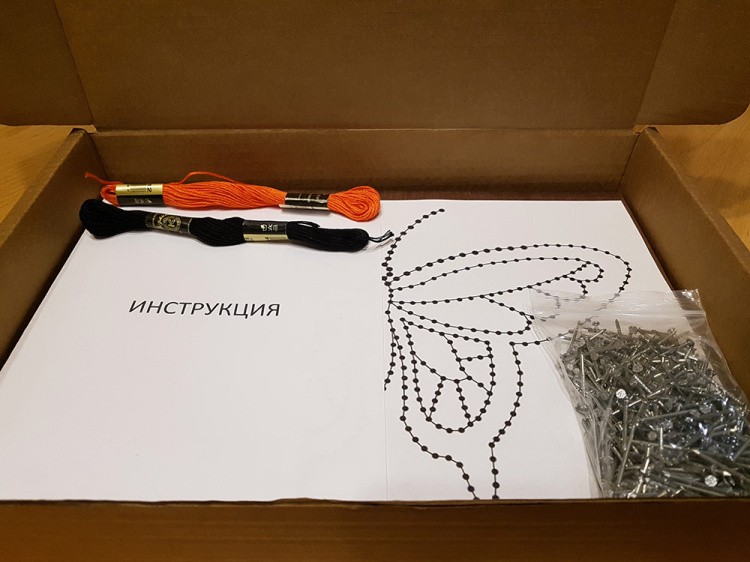 Набор для творчества STRING ART «Бабочка оранжевая» — картинка 4