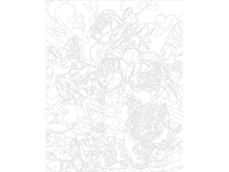 Картина по номерам «Котёнок под букетом цветов» — картинка 3