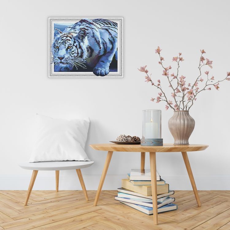 Алмазная вышивка «Белый тигр» — картинка 5