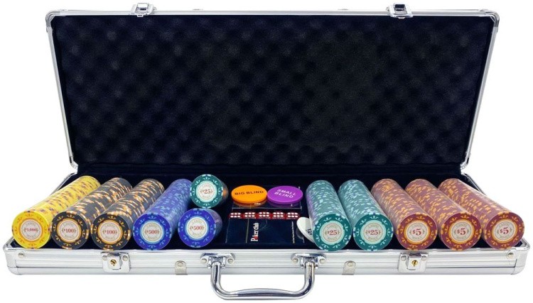 Покерный набор Casino Royal, 500 фишек, 14 г с номиналом в чемодане — картинка 2