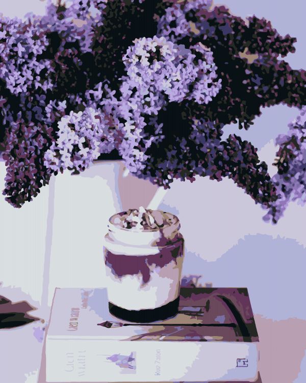 Картина по номерам «Сирень и йогурт»