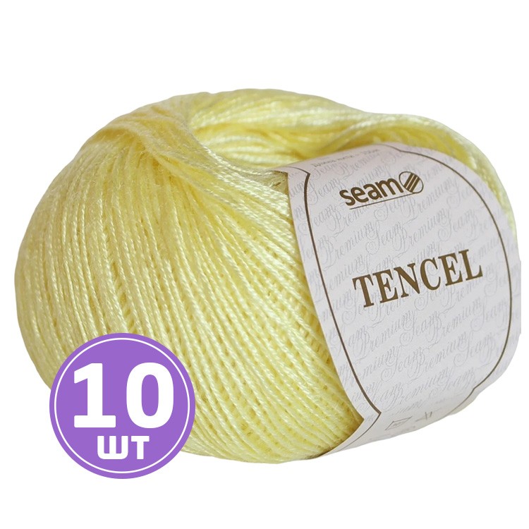 Пряжа SEAM TENCEL (Тенсель) (10), бледный лимон, 10 шт. по 50 г