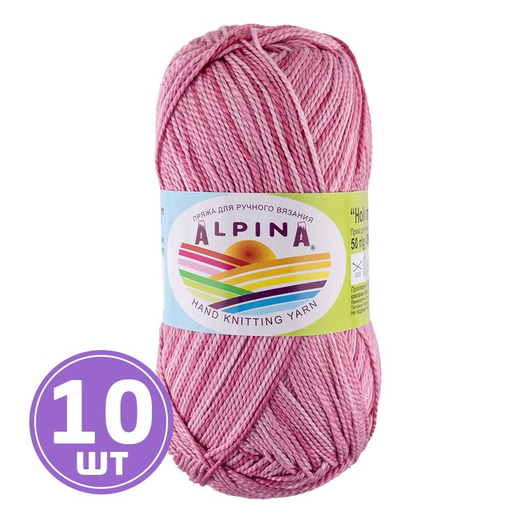 Пряжа Alpina HOLLY MELANGE (15), ярко-розовый/темно-ярко-розовый, 10 шт. по 50 г