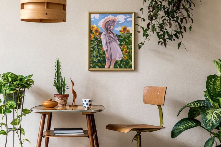 Картина по номерам «Аниме-девочка в подсолнухах» — картинка 4