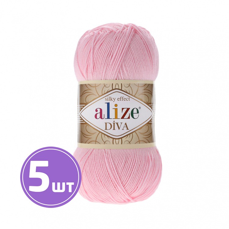 Пряжа ALIZE Diva Silk effekt (371), нежно-розовый, 5 шт. по 100 г