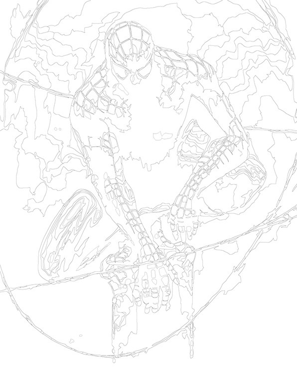 Картина по номерам «Человек паук Spiderman: мрачный арт» — картинка 3