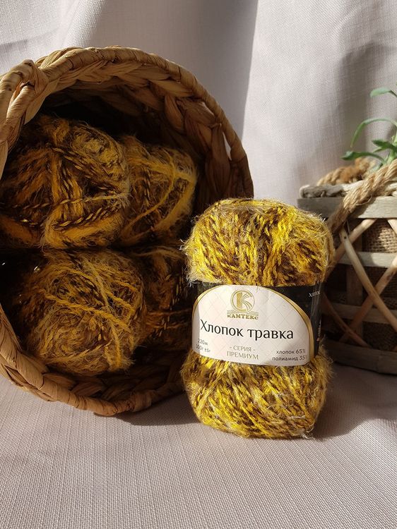 Пряжа Камтекс Хлопок травка (250), разноцветный, 5 шт. по 100 г — картинка 2