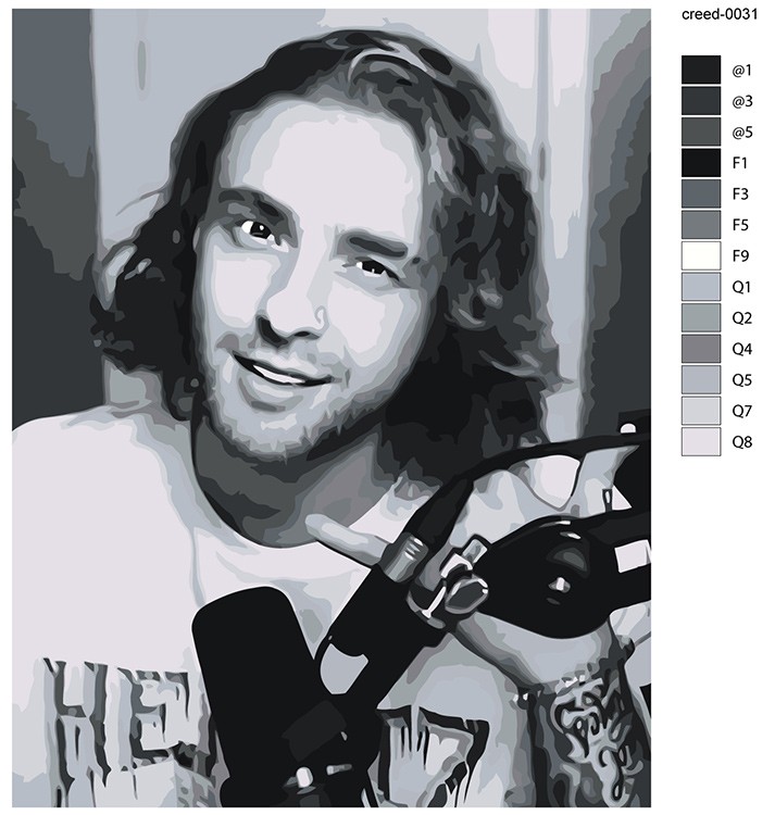 Картина по номерам «Стример и певец Егор Крид: портрет чб» — картинка 2