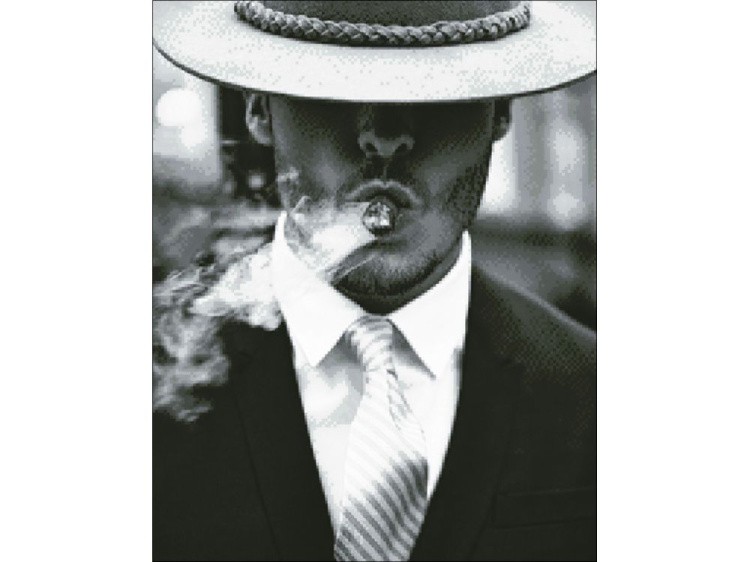 Алмазная вышивка «Мужчина с сигарой» — картинка 2