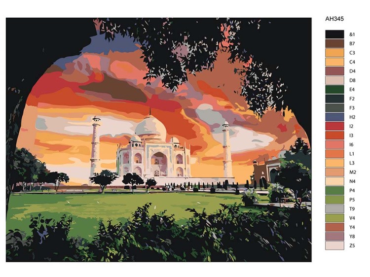 Картина по номерам «Тадж-Махал» — картинка 2