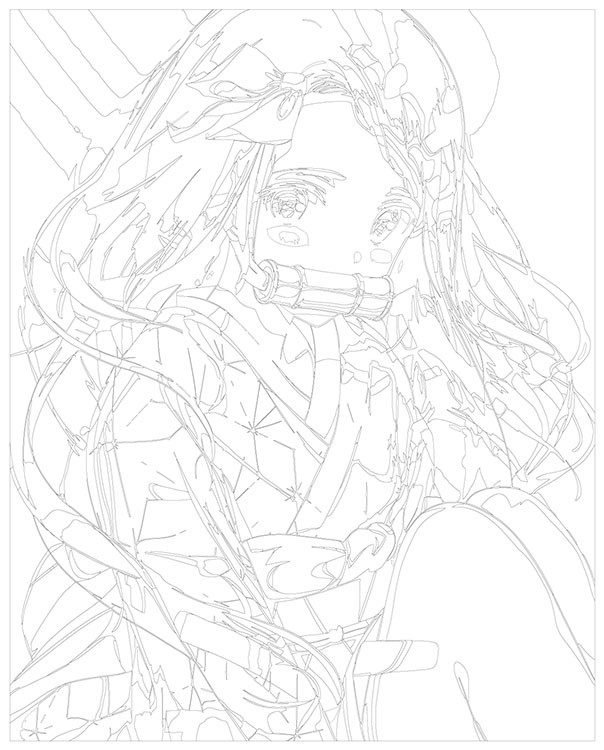 Картина по номерам «Аниме: Девушка в кимоно» — картинка 3