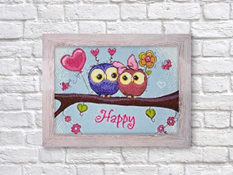 Алмазная вышивка «Совы на свидании» — картинка 3