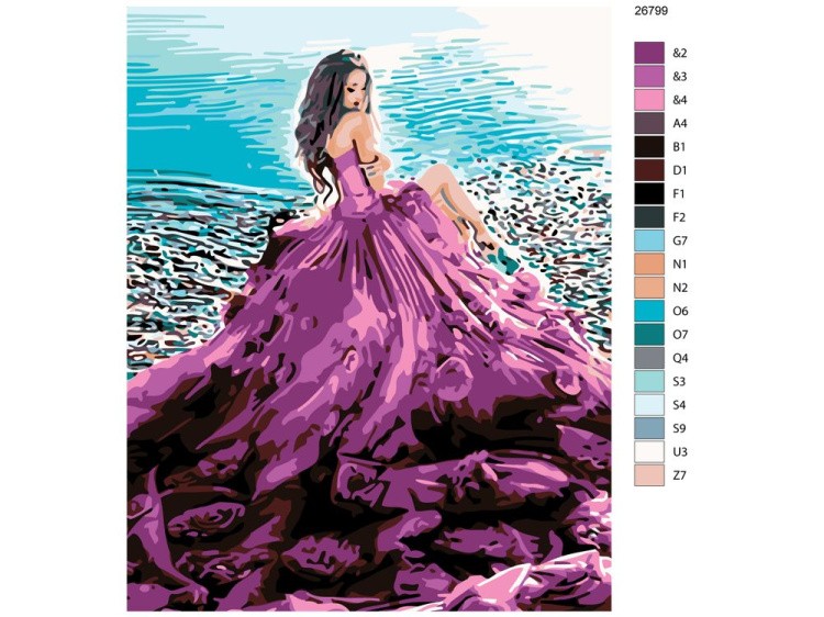 Картина по номерам «Сиреневое платье» — картинка 2