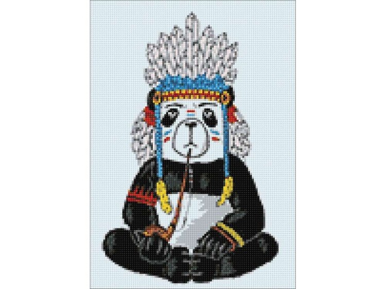Алмазная вышивка «Хиппи панда» — картинка 2