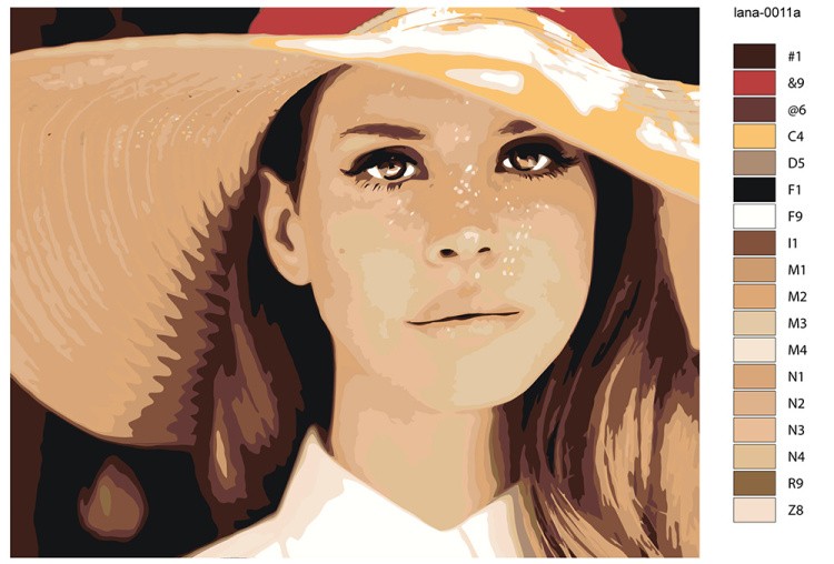 Картина по номерам «Lana Del Rey Лана Дель Рей: В шляпе 2» — картинка 2
