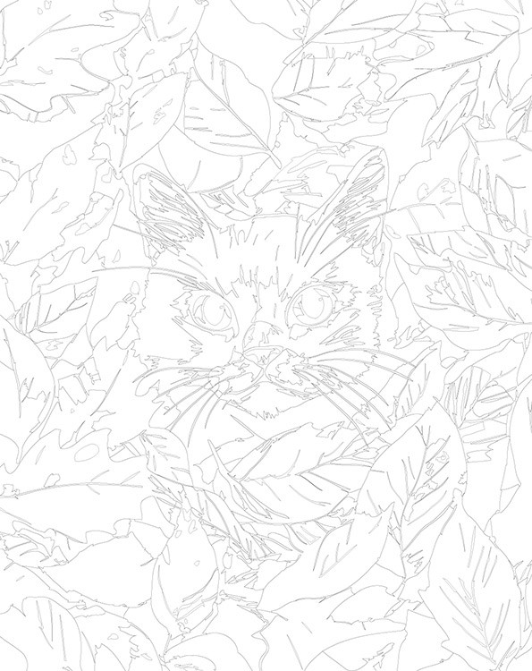 Картина по номерам «Осень: черный кот в осенних листьях» — картинка 3