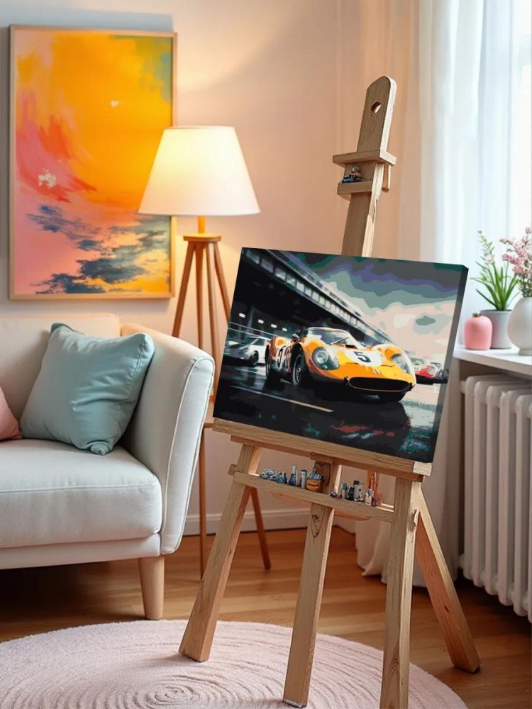 Картина по номерам «Машины: Гонка в пасмурную погоду» — картинка 9