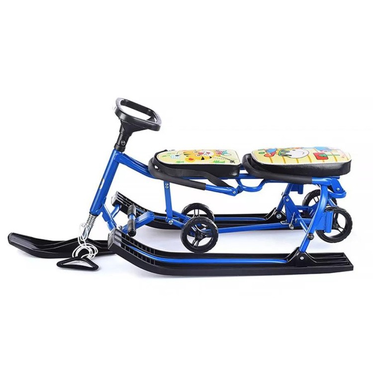 Снегокат детский 507 TWINS BABY Wheel со спинкой для двоих — картинка 5