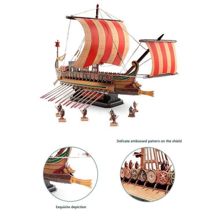 3D пазл CubicFun Римский боевой корабль — картинка 5