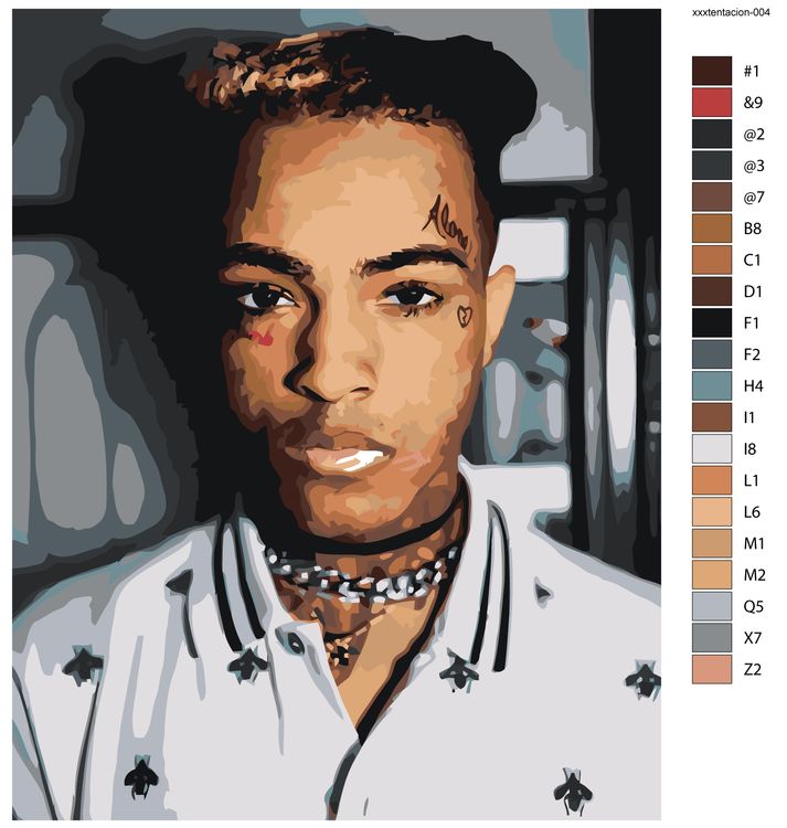 Картина по номерам «XXXTENTACION 4» — картинка 2