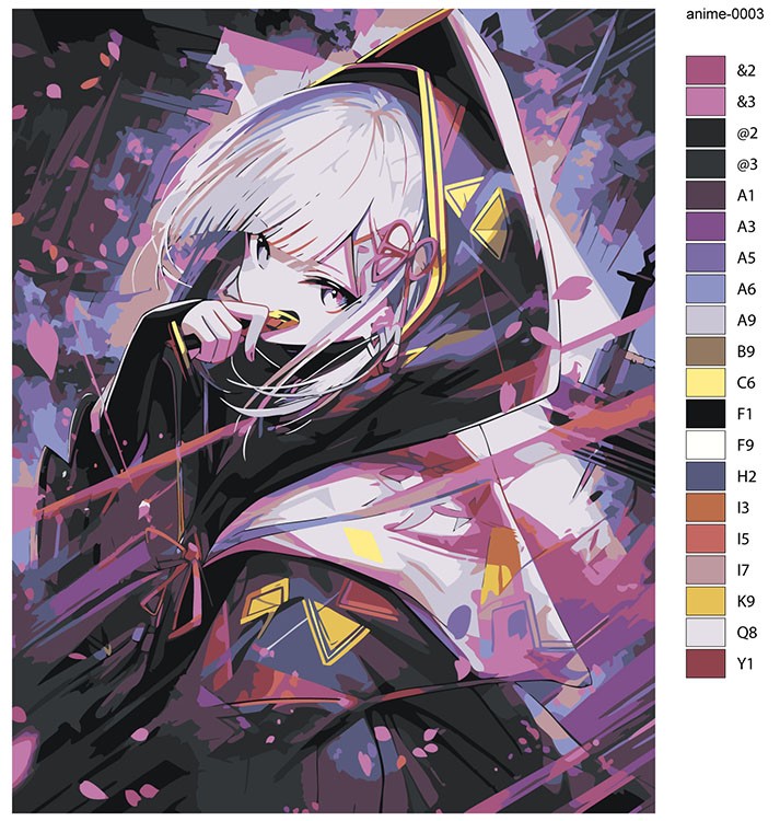 Картина по номерам «Аниме: Яркая девушка колдунья» — картинка 2