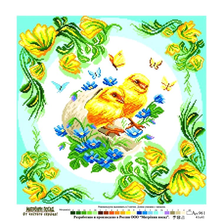 Рисунок на ткани «Птенцы» — картинка 2