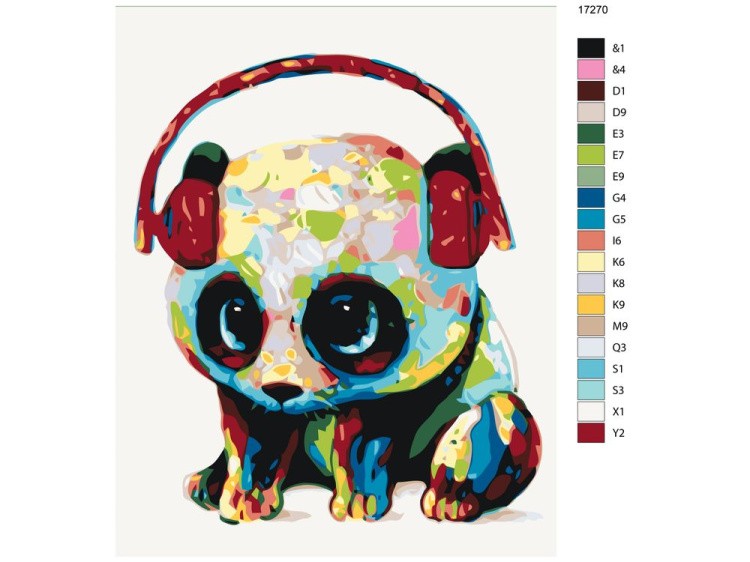 Картина по номерам «Панда в наушниках» — картинка 2