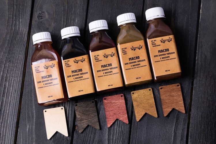 Масло для дерева твёрдое с воском, цвет: орех, 100 мл, Промысел — картинка 3