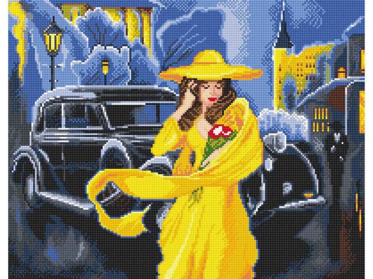 Алмазная вышивка «Дама в желтом» — картинка 2