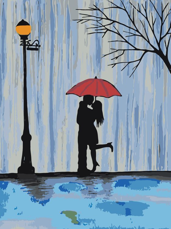 Картина по номерам «Прощание под дождем»