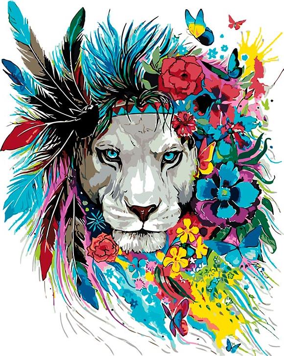 Картина по номерам «Тропический лев»
