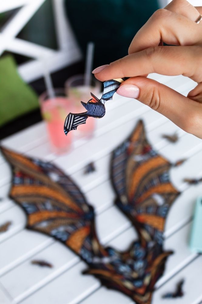 Деревянный, фигурный пазл EWA «Летучая Мышь L», 39x54 см — картинка 4