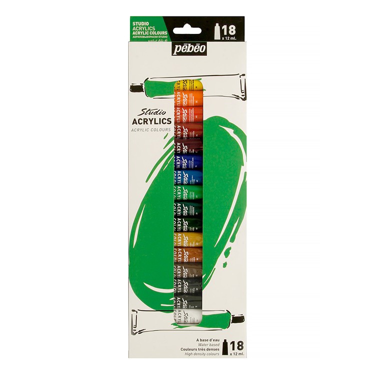 Набор акриловых красок Pebeo  Studio Acrylics 18 цветов, 12 мл — картинка 2