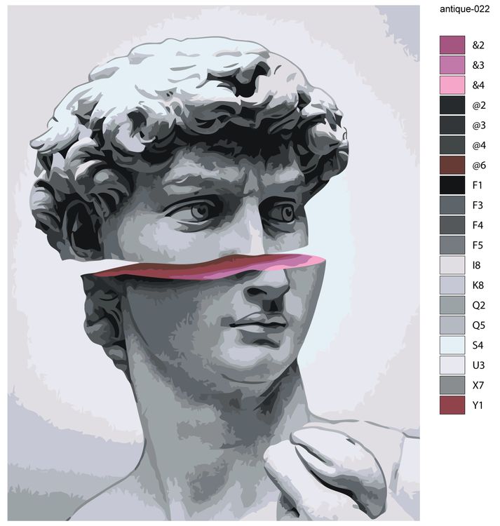 Картина по номерам «Античные статуи: Давид Арт 7» — картинка 3