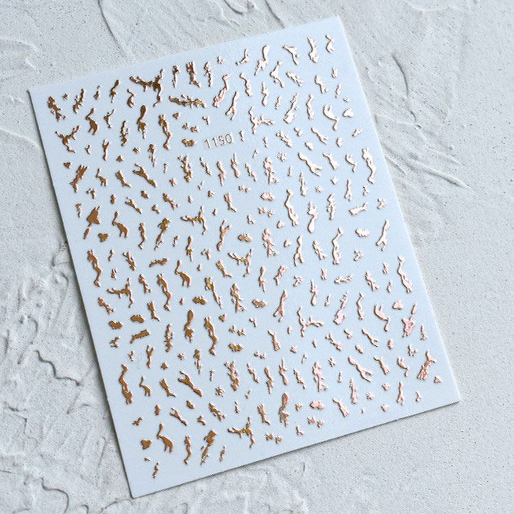 Наклейки-имитация разводов жидкого металла №3, 13x8 см, 1 шт. — картинка 3