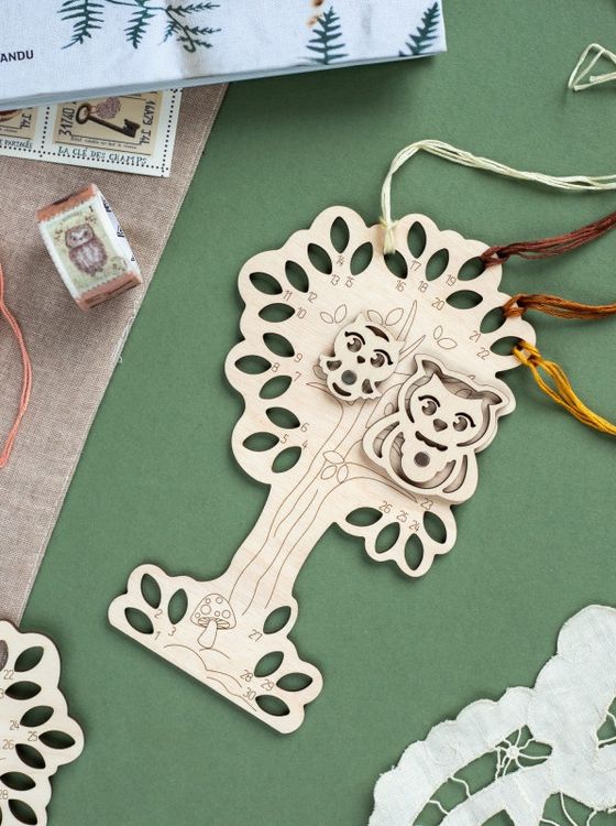 Органайзер для мулине c игольницей «Лесная история. Совушки» — картинка 2