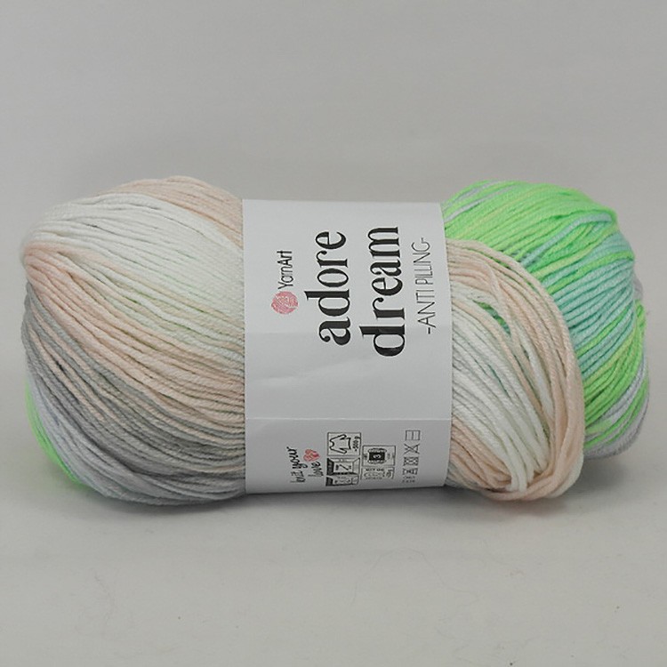 Пряжа YarnArt Adore Dream (1052), зелено-бежевый, 5 шт. по 100 г — картинка 2