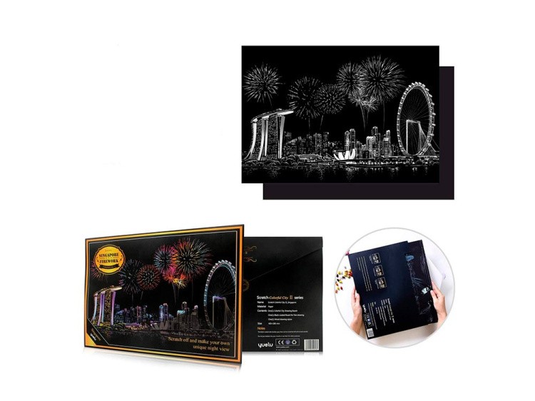 Скретч-картина «Singapore Firework» (цветная) — картинка 2