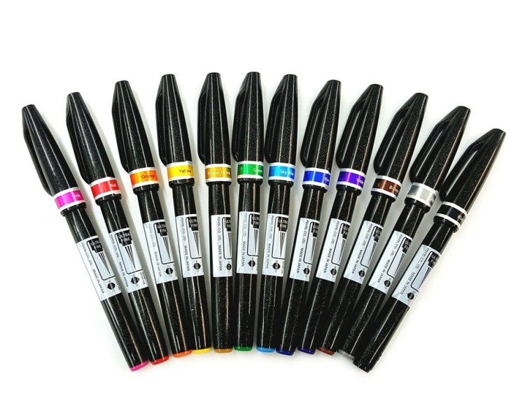 Браш пен Brush Sign Pen Artist, ultra-fine, 0,5 - 5 мм, цвет: розовый, Pentel — картинка 7