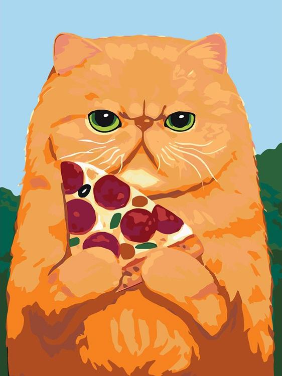 Картина по номерам «Любитель пиццы»