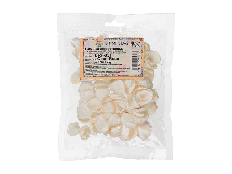 Ракушки декор Clam Rose, DRF-031, 0.5-0.75 дюйма, 100 г, Zlatka/Blumentag — картинка 2