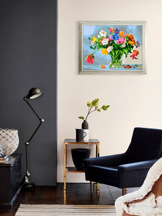 Картина по номерам «Тюльпаны в стекле» — картинка 8