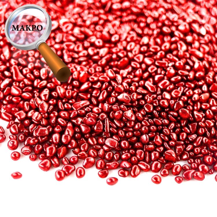 Стеклянные камушки мелкие перламутровые красные, 100 г — картинка 2