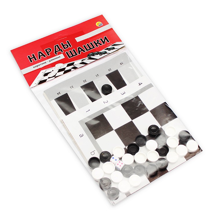 Нарды и шашки в пакете + 2 поля 28,5х28,5 см — картинка 2