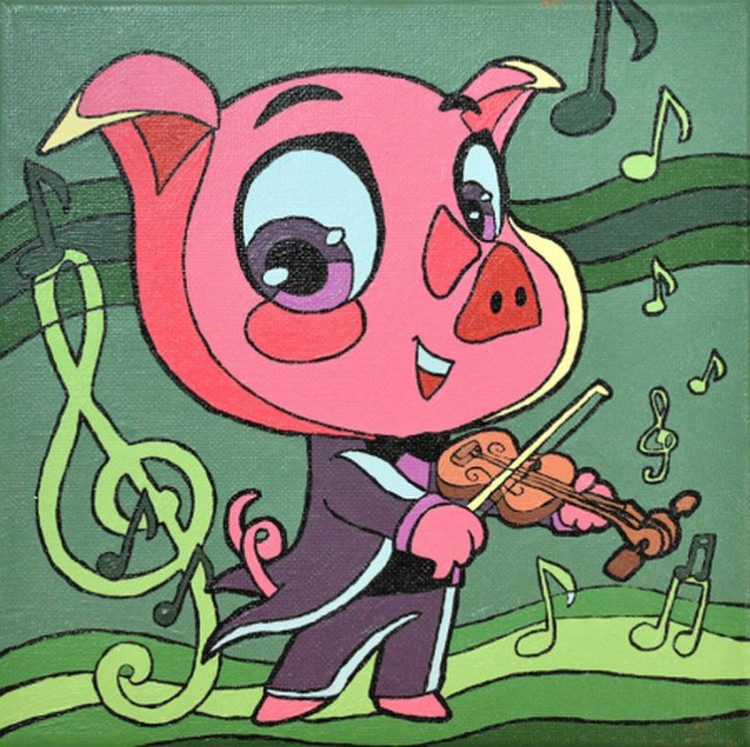 Картина по номерам «Поросенок-скрипач» — картинка 3