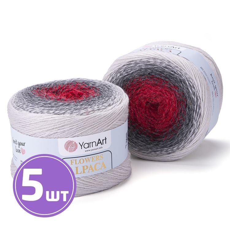 Пряжа YarnArt Flowers Alpaca (436), мультиколор, 5 шт. по 250 г