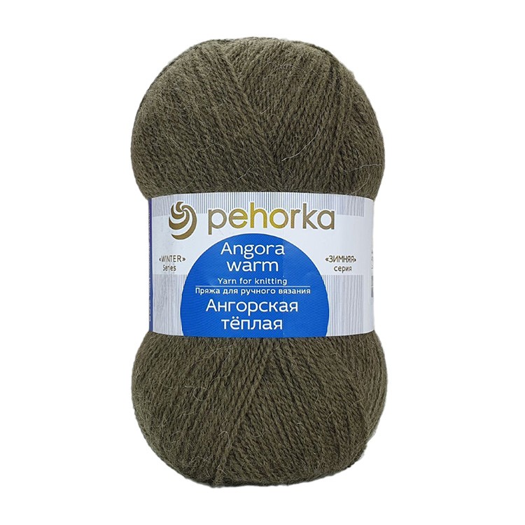 Пряжа Пехорка Ангорская теплая (478), защитный, 5 шт. по 100 г — картинка 2
