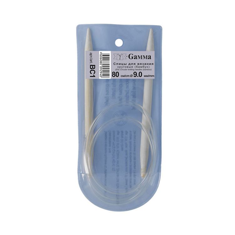 Спицы круговые 80 см, бамбук, d 9 мм, Gamma — картинка 2