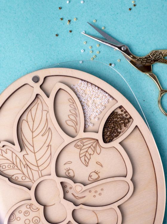 Органайзер для бисера с крышкой «Овал. Зайка» — картинка 3