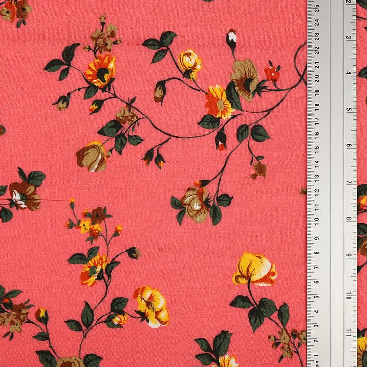 Ткань Штапель с рисунком, 5 м, ширина 145 см, 110 г/м2, цвет: с3 розовый, TBY — картинка 5